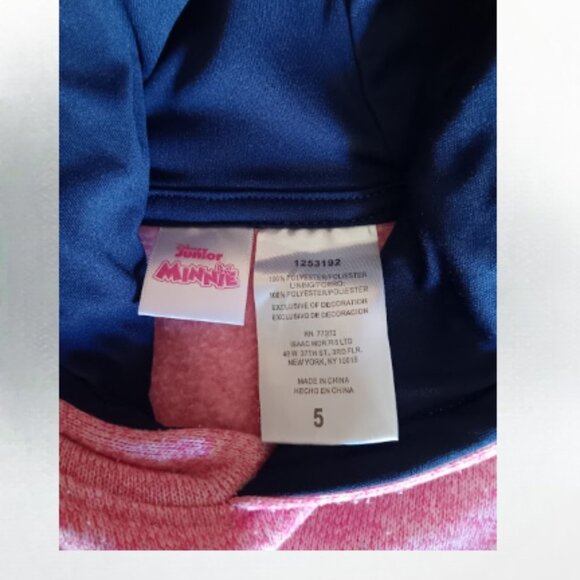 Disney Jr size 5 kids pink Minnie Mouse pullover hoodie - Picture 5 of 5